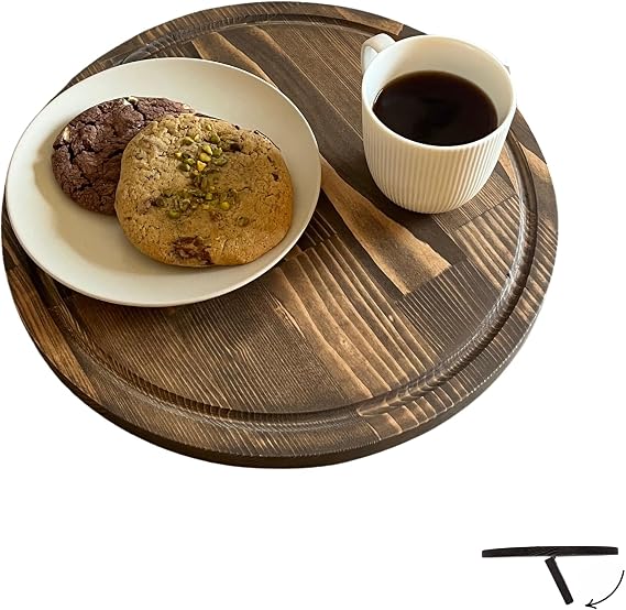 Sofa Tray Wooden Foldable Sofa Tray Table for Seat Cushion, Perfect for Coffee & Remote Control, Solid Wood Sofa Tray Table, Solid Spruce Couch Table (Vancouver, Small 12")