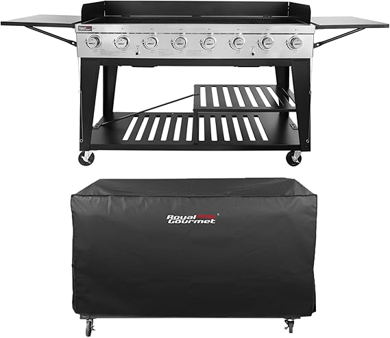 Royal Gourmet Event 8-Burner BBQ Propane Gas Grill with Cover, Picnic or Camping Outdoor