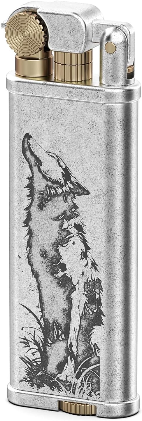 GIFTORCH Vintage Lighter, Classic Mental Trench Flip Lighter, Unique Cool Lighter for Men, without Fluid