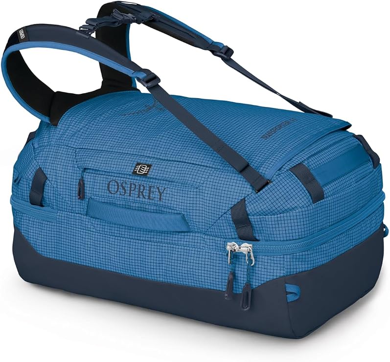 Osprey Transporter Durable Squffel Bag - Water Resistant Square Split Travel Duffel Backpack