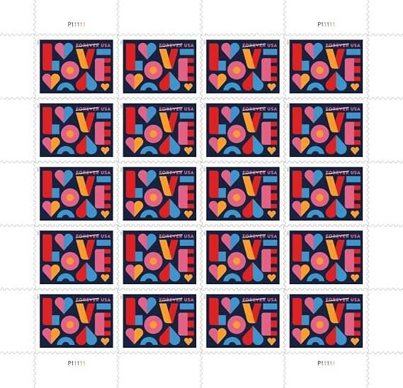 United States Postal Service Love 2021 Postage Stamps (Sheet of 20)