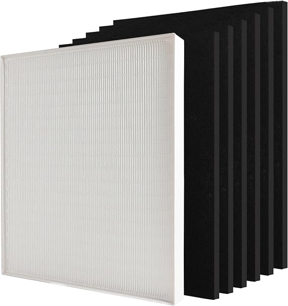 115115 Replacement Filters Compatible for Winix PlasmaWave Air Purifier C535 5300 5300-2 5500 5500-2 6300 6300-2 P300 AM90 9000 5000 5000B C909 9800, 1 True HEPA Filter + 6 Carbon Pre-Filters