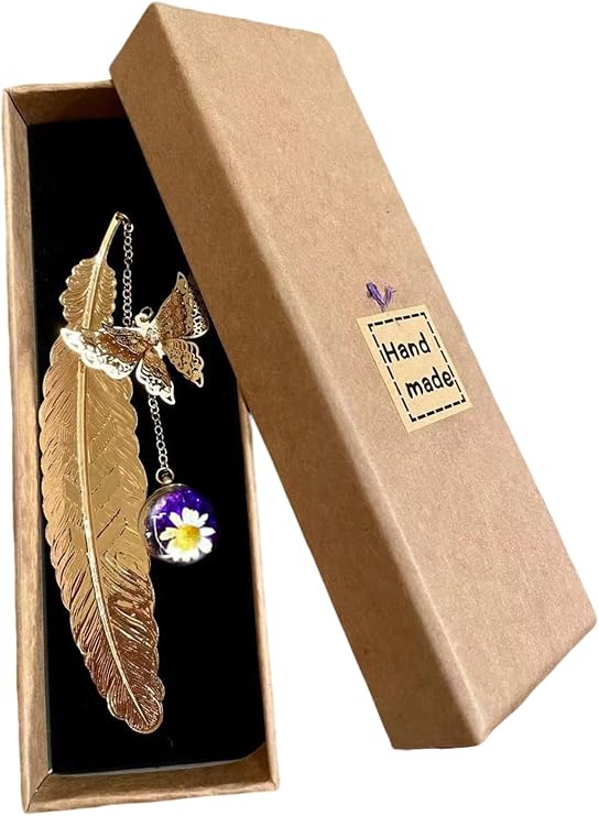 Metal Feather Bookmark,Christmas Stocking Stuffers Teacher Gifts for Women