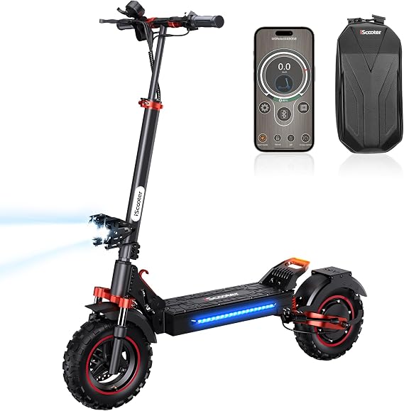 iScooter 2000W/1000W Electric Scooter Adults, 38/28MPH Top Speed, 10/11"Off-Road Tires EScooter with Turn Signals, Dual Suspension & Braking System, Folding Commuting Scooter with APP and Storage Bag