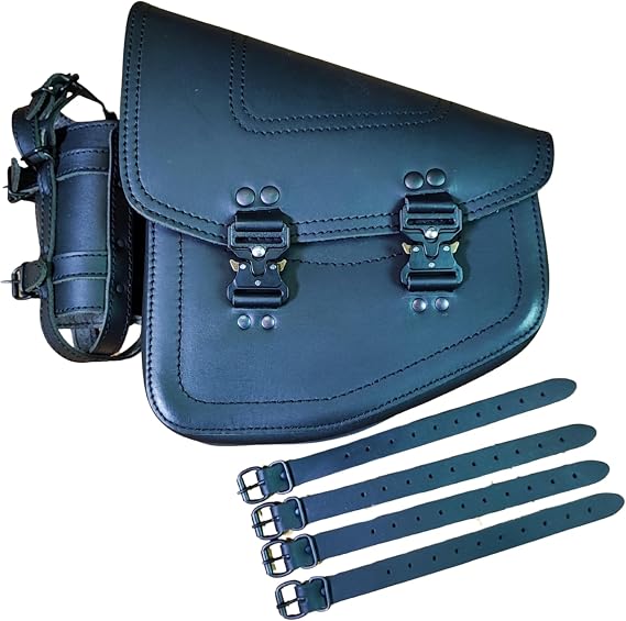 Bullet Blackline Swing Arm Bag Biker Bag Hardtail Frame compatible with Harley Davidson Fatboy Left Breakout Fat Bob Side HD Special Edition Bag Special Edition Side Bag