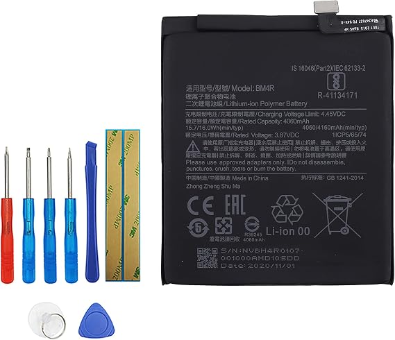 BM4R Replacement Battery Compatible with Mi 10 Lite 5G M2002J9G with Toolkit
