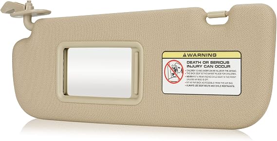 Beige Driver Left Side Sun Visor Replacement Compatible with 2011 2012 2013 2014 2015 Hyundai Elantra Replace 852103X000TX