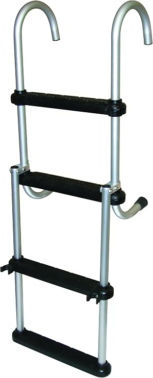 JIF Marine ASC 4 Step Anodized Aluminum Removable Pontoon Ladder