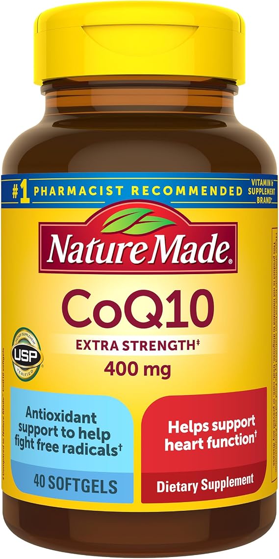 Nature Made CoQ10 400mg Softgels for Heart Health Support, 40 Softgels