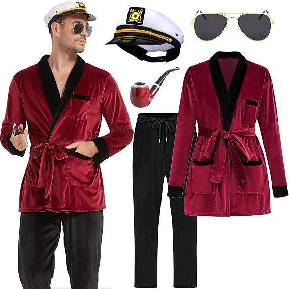 ZeroShop Halloween Costumes for Couples 2025, Adult Mens Captain Bunny Jacket Robe Pimp Outfit