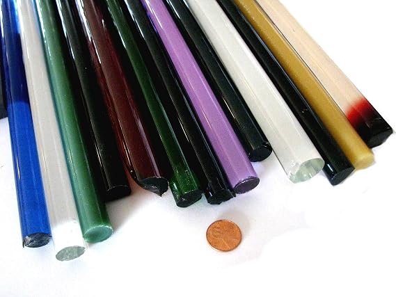 Devardi Glass Boro Extra Thick Solid Rods, COE 33, Mixed Colors, 5 lbs borosilicate