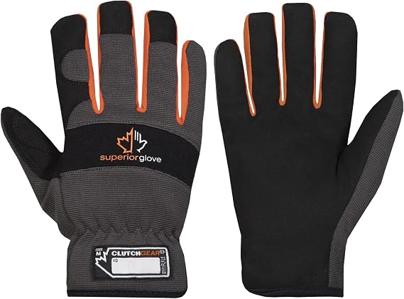 Superior Winter Work Gloves - Black and Gray Synthetic Leather Winter Mechanics Gloves (MXPLFLE) - Large