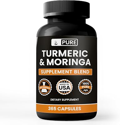 Turmeric & Moringa 365 Capsules No Magnesium Or Rice Fillers, Always Pure, Lab Verified