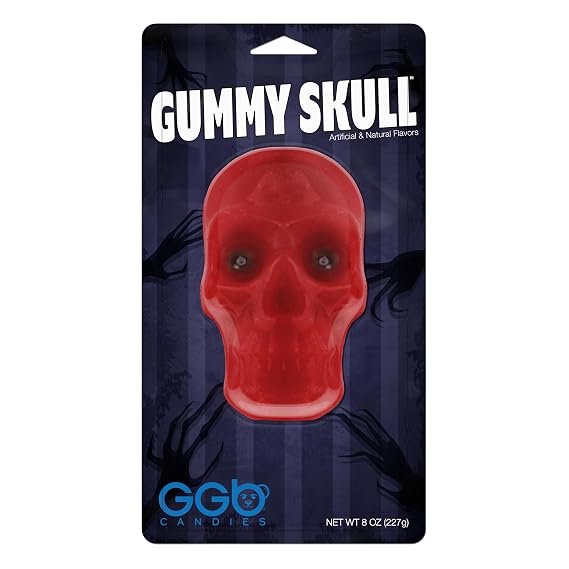 Gummy Skull - Sinisterly Crafted, Spooky and Delicious Candy from GGB Candies, the Ultimate Sweet Treat Delight! (Cherry, 8 Ounce)