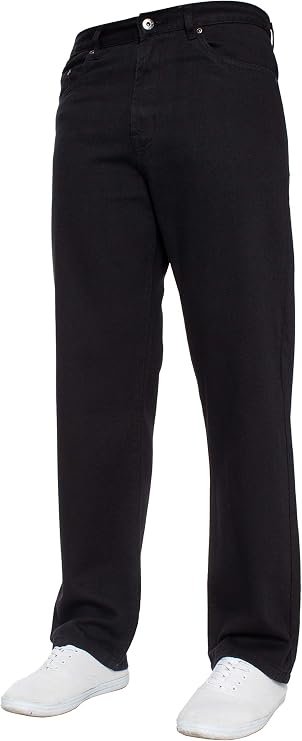 Mens Straight Leg Jeans Basic Heavy Duty Work Denim Trousers Pants All Waist Big Sizes in 4 Colours