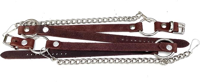 Dangerous Threads Western Boot Chains Brown Topgrain Cowhide Leather Harness Straps