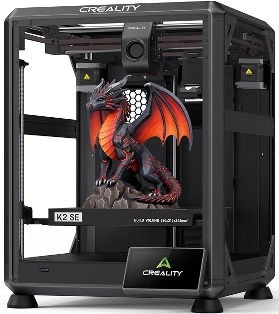 Creality K2 SE 3D Printer, 500mm/s High-Speed Printing, Support Multi Color 3D Printing Needs CFS, Solid Metal Build, Auto Leveling, Direct Drive Extruder, Quick-Swap Nozzle, 220215245mm Print Size