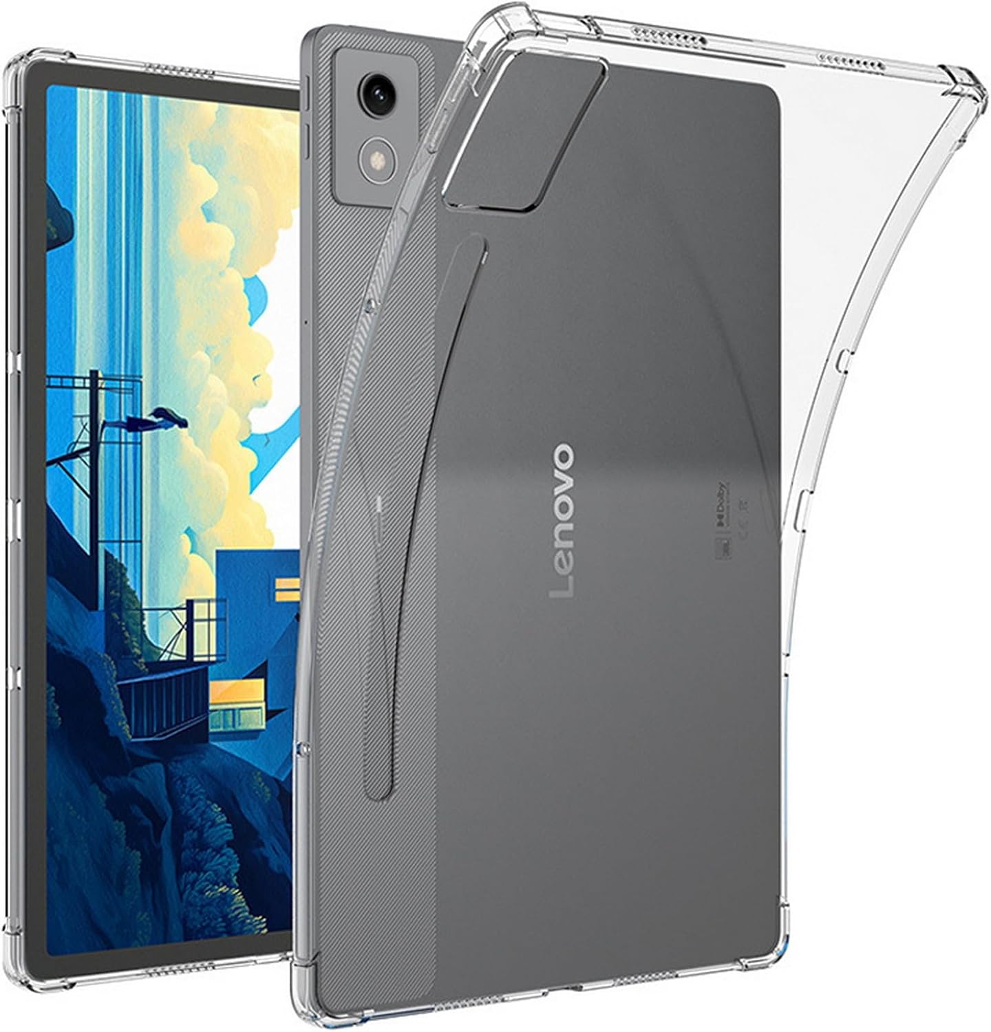 Case for Lenovo Xiaoxin Pad Pro 12.7 inch 2025 TB373FU TB375FC, Shockproof Impact Resistant Flexible Cover, Anti-Scratch Transparent Clear TPU Protective Shell -Clear