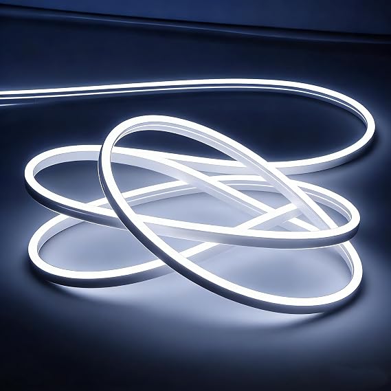12V Cool White Neon Light Strip 6500K IP65 Flexible Silicone LED [Energy Class C]