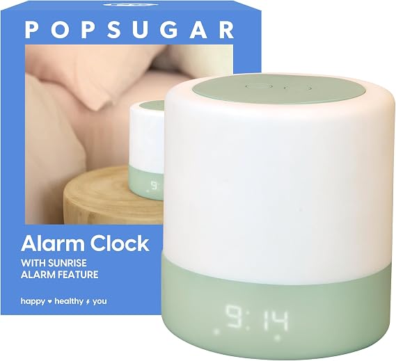 POPSUGAR Sunrise Alarm Clock, Wake Up to Natural Light with Sunlight Lamp, Sound Machine with Daylight and Sunset Simulation, Gentle Wake Up