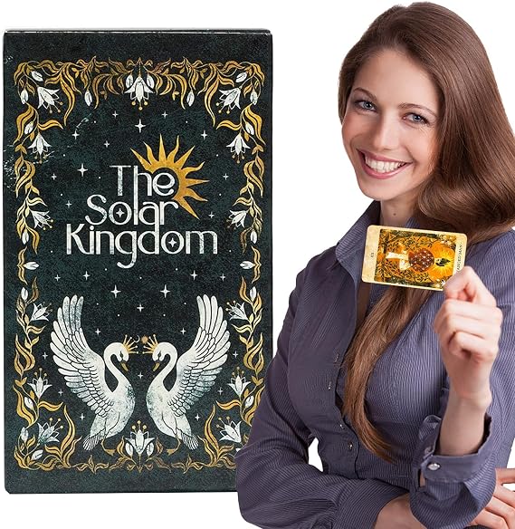 Tarot Oracle Card Deck 78 Cards Solar Kingdom Tarot Set Vivid Images Psychological Oracle Deck for Insightful Readings Future and Past Events Perfect for Beginners and