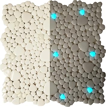 The Tile Doctor Glass Tile Love White Hot (1 Sample) 6 in. x 6 in. Pebble Glass Mosaic Tile, Ideal for Kitchen, Bathroom, Pool