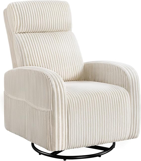 Yaheetech 360 Swivel Nursing Chair with Side Pockets, Beige