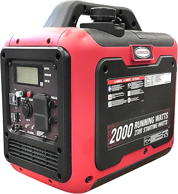Simpson 2300 Watt Inverter Generator, Quiet CRX 79cc Engine, 10-Hr Runtime