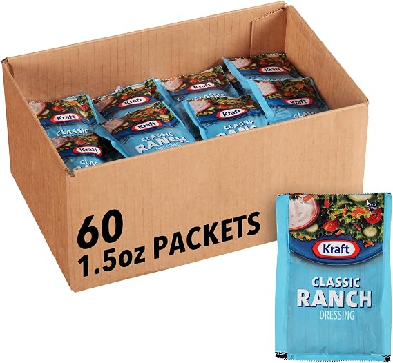 Kraft Ranch Salad Dressing, 1.5-Ounce Packages (Pack of 60)