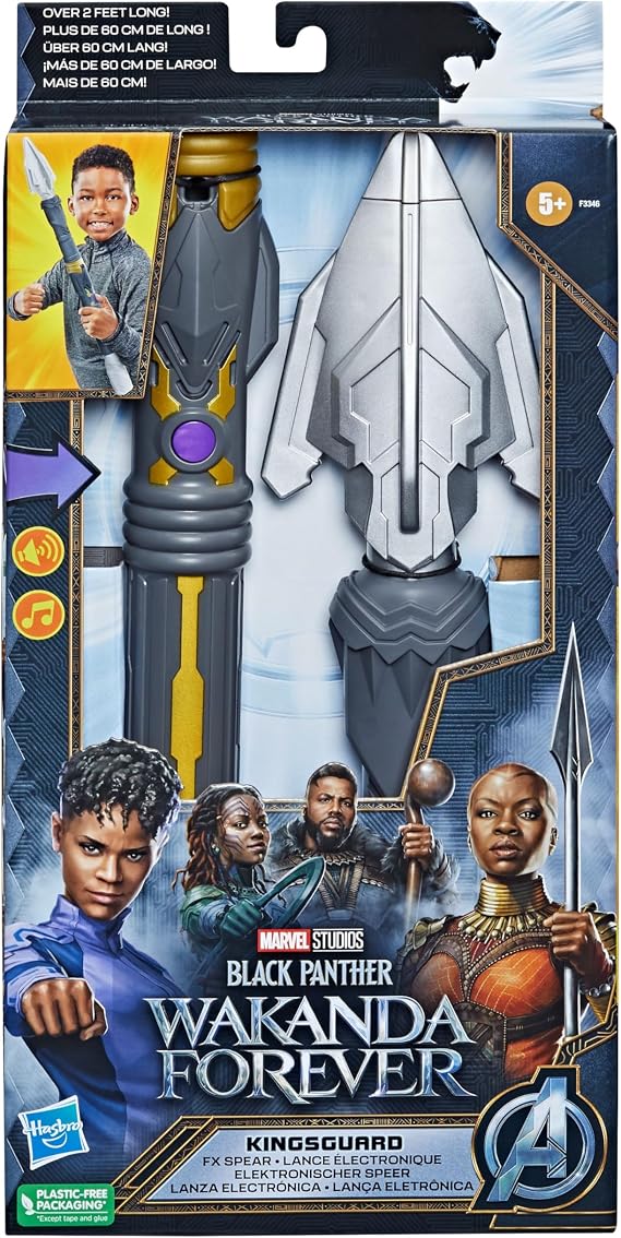 Marvel Black Panther: Wakanda Forever Kingsguard FX Spear, Role Play Toys, Costume, Super Hero Toys for 5 Year Old Boys and Girls and Up