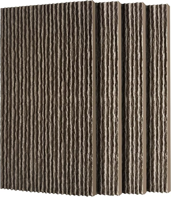 3D Faux Stone Wall Panels, 4 PCS PU Wainscoting Panel for Interior Wall Decor, Lightweight & Waterproof Accent Marble Flowing Stone Texture, 47.24" 23.62", Carbon Black