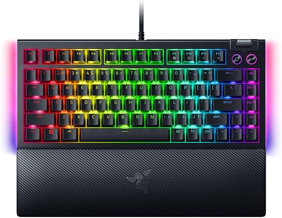 Razer - BlackWidow V4 75% Mechanical Gaming Keyboard: Hot-swappable Design - Compact and Durable - Orange Tactile Switches - Chroma RGB - Media Keys and MF Roller