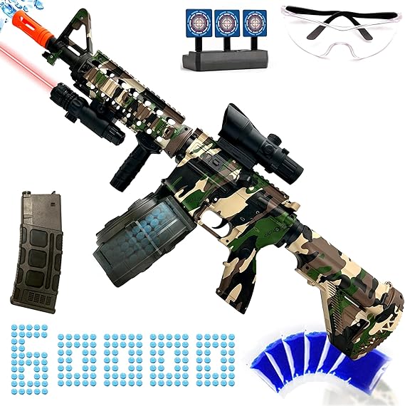 Large Splatter Gel Splat Blaster, Electric Splat Blaster, with Drum for Outdoor Games Gel Splat Blaster - Ages 14 +(Camouflage)
