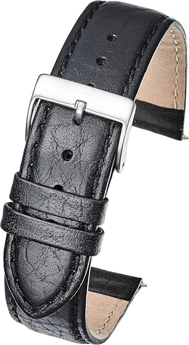 Alpine Soft-Stitched Semi-Padded Genuine Buffalo Full Grain Leather Watch Band | Replacement Watch Band | Premium Long Leather Watch Strap for Men | Watch Strap for Wider Wrists