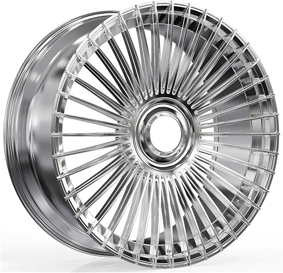 2pcs 22 Inch Wheels 5x114.3 Custom Forged Alloy Passenger Car Wheels Hyper Black Replica Rims Compatible for Rolls Royce Rims(Silver1,23)