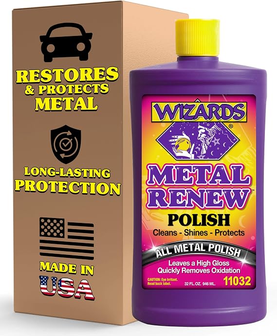 Wizards Metal Renew Cream Compound Polish for Cars, Motorcycle, 32 oz