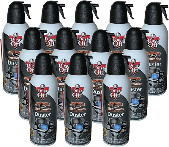 Dust-Off Falcon Professional Electronics Compressed Air Duster, 12 oz (12 Pack)