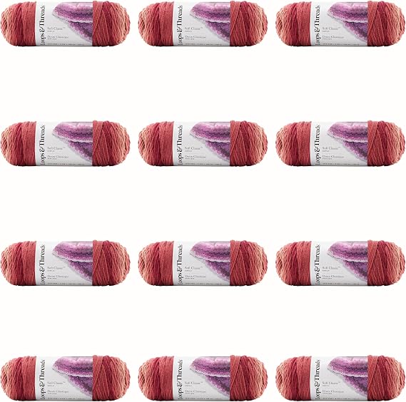 MICHAELS Bulk 12 Pack: Soft ClassicTM Ombre Yarn by Loops & Threads