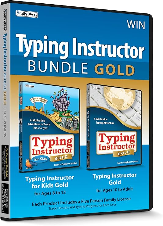 Typing Instructor Bundle Gold - Includes Two Software Programs for Kids & Adults to Learn to Touch Type - CD/PC