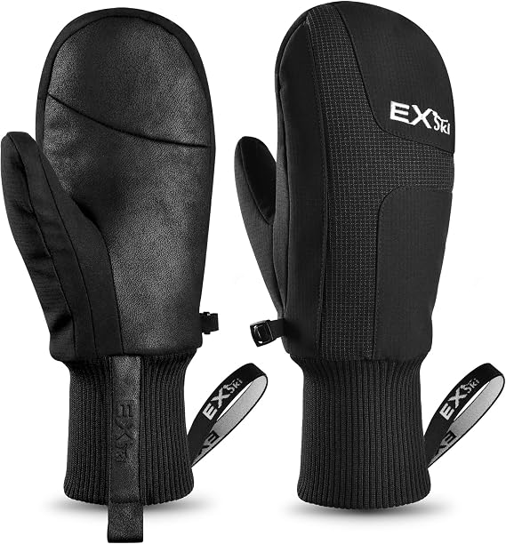 Winter Ski Mittens for Men, Touchscreen Waterproof Snow Mitts for Extreme Cold Weather Snowboarding Skiing