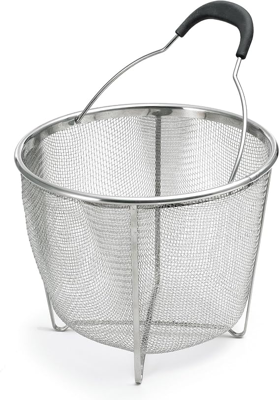 Polder 8 inch Strainer and Steamer Insert Basket, Stainless Steel, Perfect for Cooking Vegetables, Pasta and more