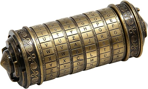 yofit Da Vinci Code Mini Cryptex Lock Puzzle Box - Valentine's Day Gift with Hidden Compartments for Notes, Jewelry, Rings & Money, Romantic Anniversary Birthday Gifts for Her, Girlfriend, Women & Men