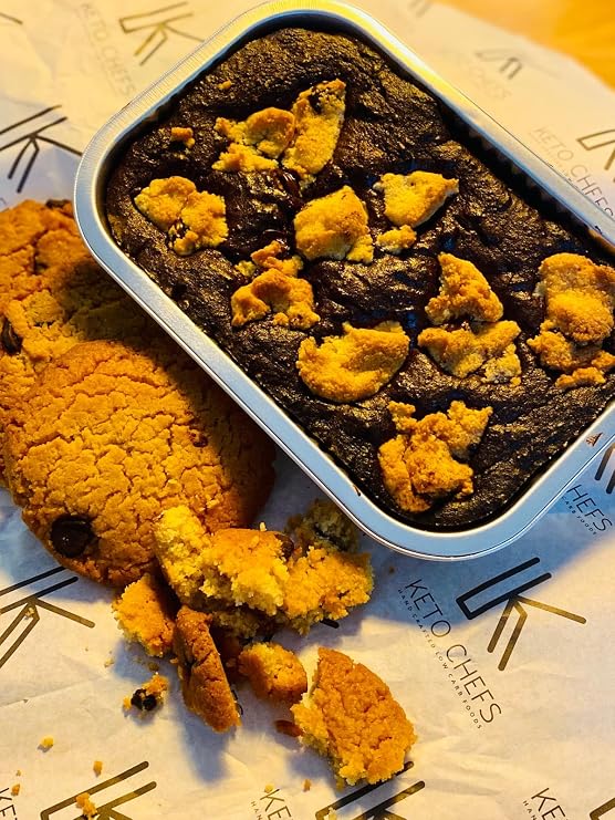 Keto Chefs Low Carb Cookie Crumb & Belgium Dark Chocolate Brownie (Krownie) Freshly Baked 400g