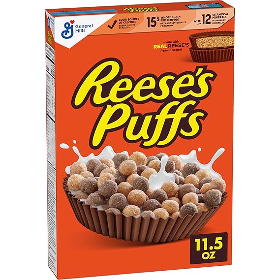 Reese's Puffs Chocolatey Peanut Butter Breakfast Cereal, 11.5 oz