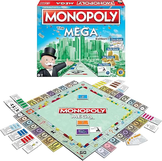 Monopoly The Mega Edition, with Speed Die, by Winning Moves Games USA | Bigger and Faster Version, 2 to 8 Players, Ages 8+