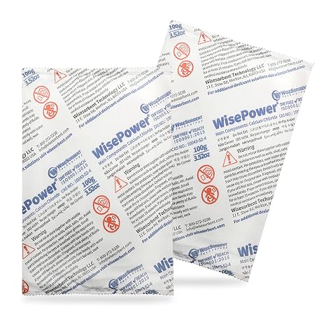 Wisesorb 10Pcs 100 Gram Calcium Chloride Dessicant Packs, Double-Layer High Hygroscopic Desiccant, Quickly Absorb Moisture in The Environment in A Short Time