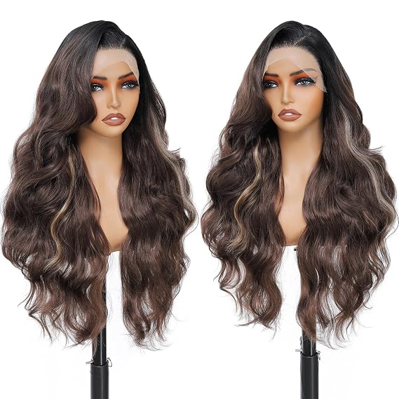 Rooted Blonde Highlight Wig13x6 Glueless Pre-Plucked HD Lace 26 Inch