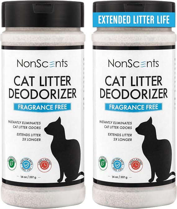 Nonscents Cat Box Deodorizer - Odor Eliminator - 2 Pack