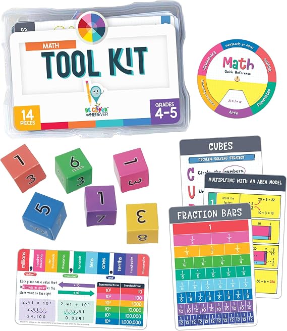 Carson Dellosa 30-Piece Be Clever Wherever Grades 4-5 Mathematics Tool Kit