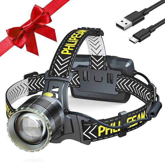 150000LM 8 Modes Headlamp Sensor Function,15H Long Battery Life Detachable,IP68 Waterproof Zoom LED Head Lamp & 90Angle Adjustable for Outdoor Camping Running Hunting Reading,(X8-1-upgade)